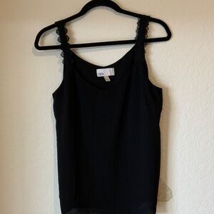 Black Camisole with Lace Straps